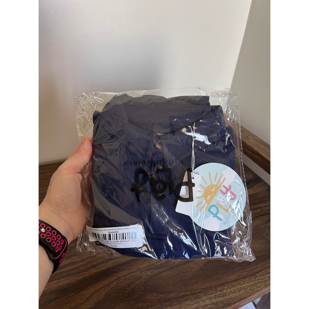 Little Sleepies Classic Navy Long Sleeve Polo Romper 3T LS